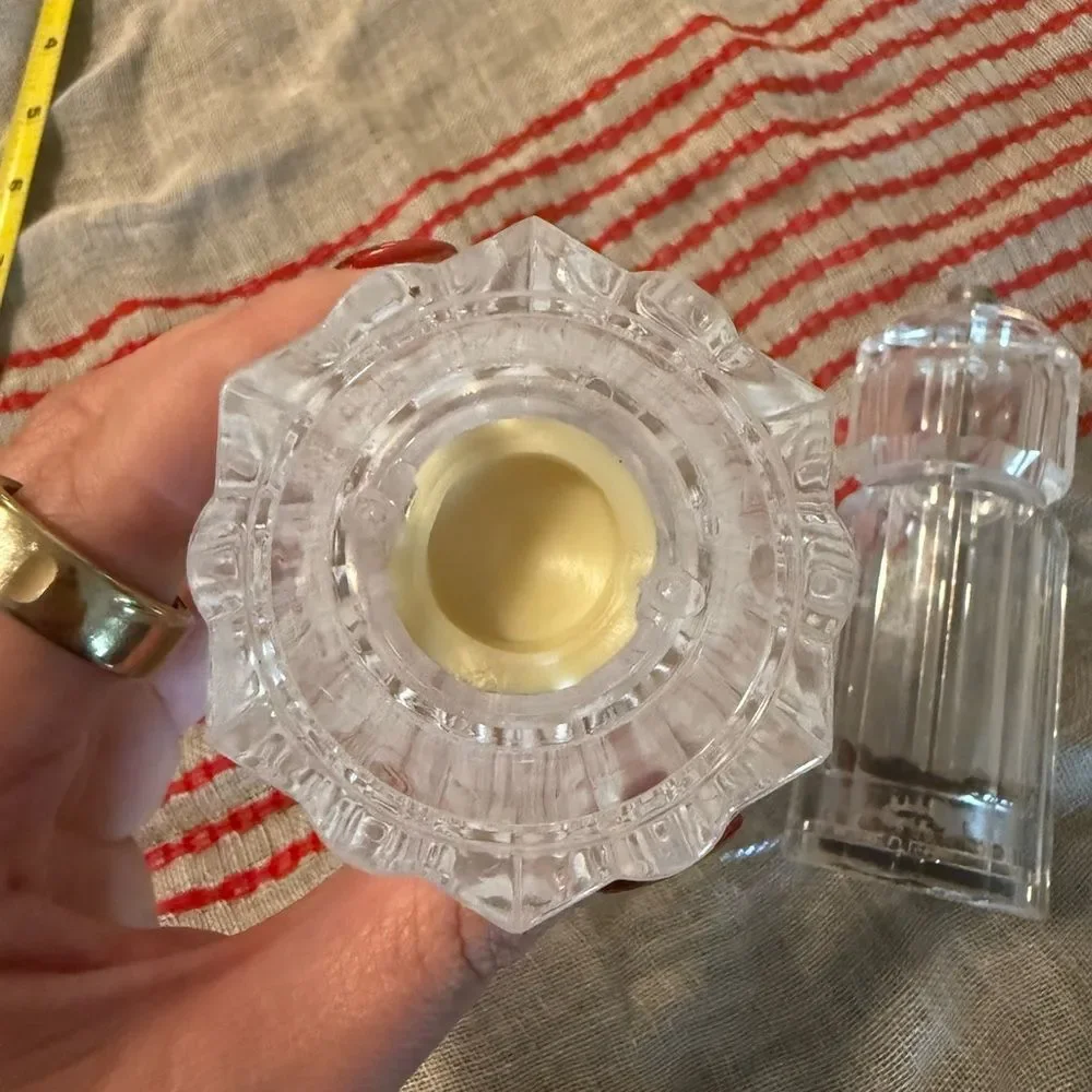 80s Vintage Olde Thompson Clear Acrylic Lucite Faceted Salt Shaker and Pepper